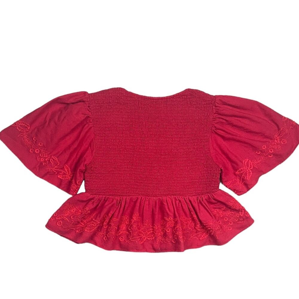 Zara Fit & Flare Embroidered Blouse Shirt - Picture 2 of 3